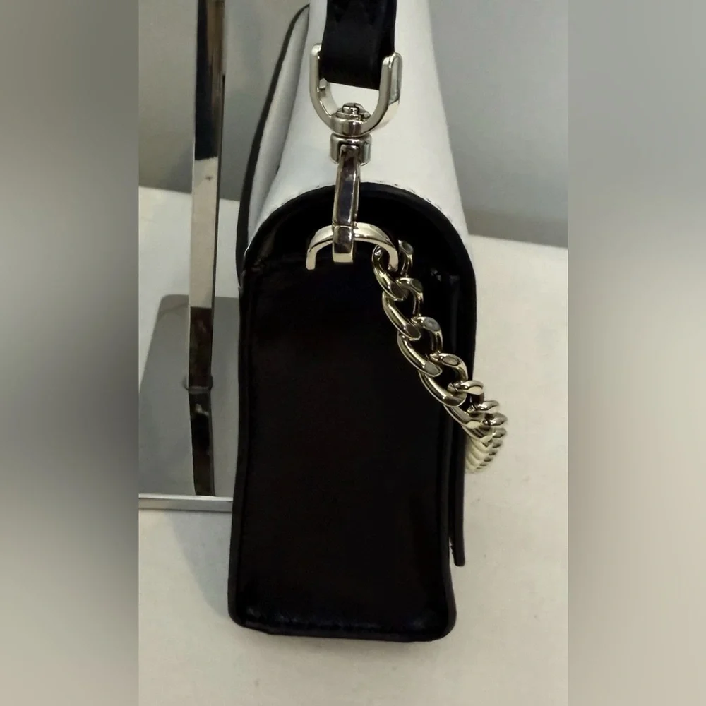 Kate Spade Carson Color Block Black Gray and White Leather Crossbody Bag